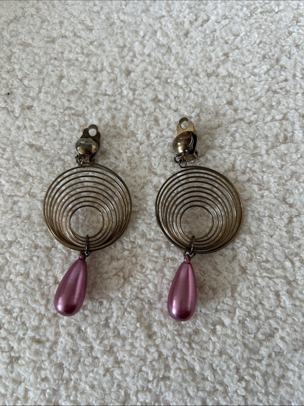 Vintage Clip On Spiral Earrings